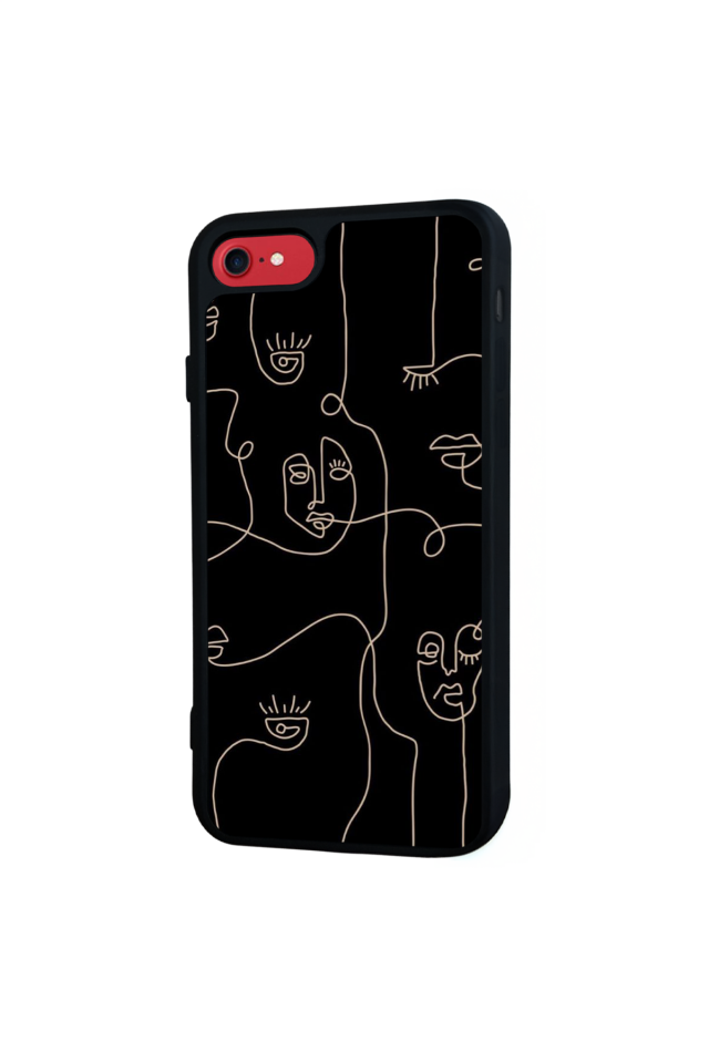 iPhone SE Uyumlu Line Art Tasarımlı Glossy Premium Kılıf