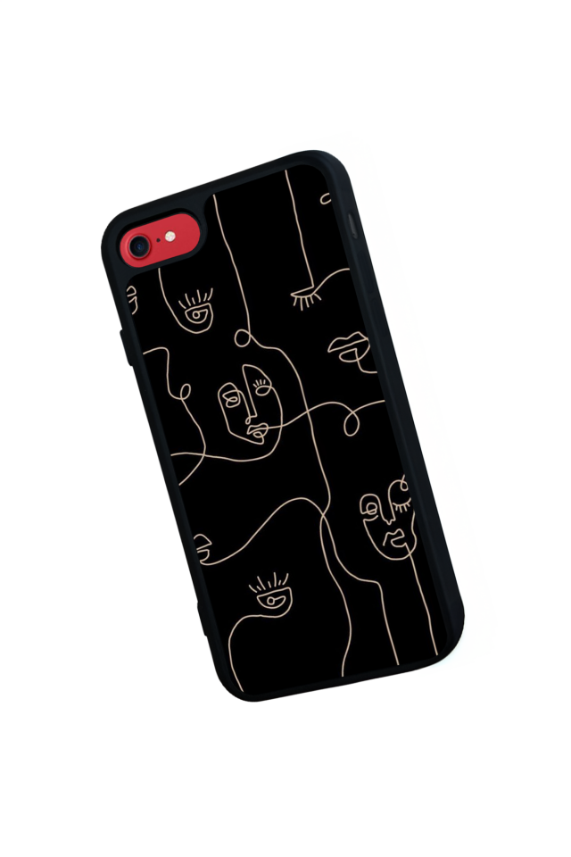 iPhone SE Uyumlu Line Art Tasarımlı Glossy Premium Kılıf