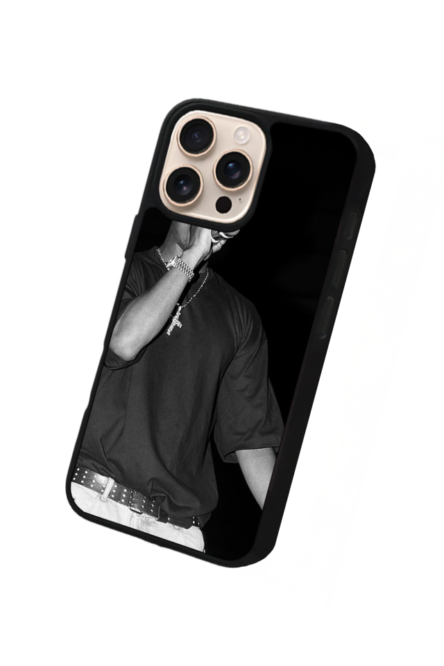 iPhone 15 Pro Uyumlu Tupac Tasarımlı Glossy Premium Kılıf