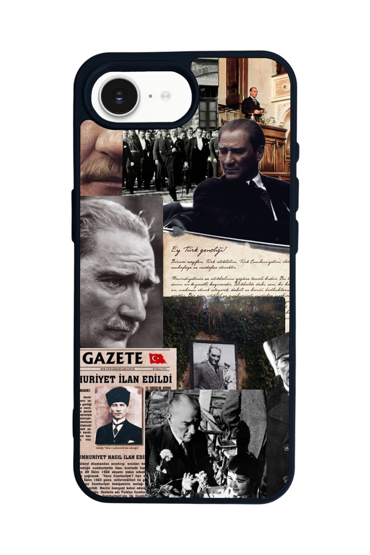 iPhone 16E Uyumlu Mustafa Kemal Ataturk Tasarımlı Glossy Premium Kılıf