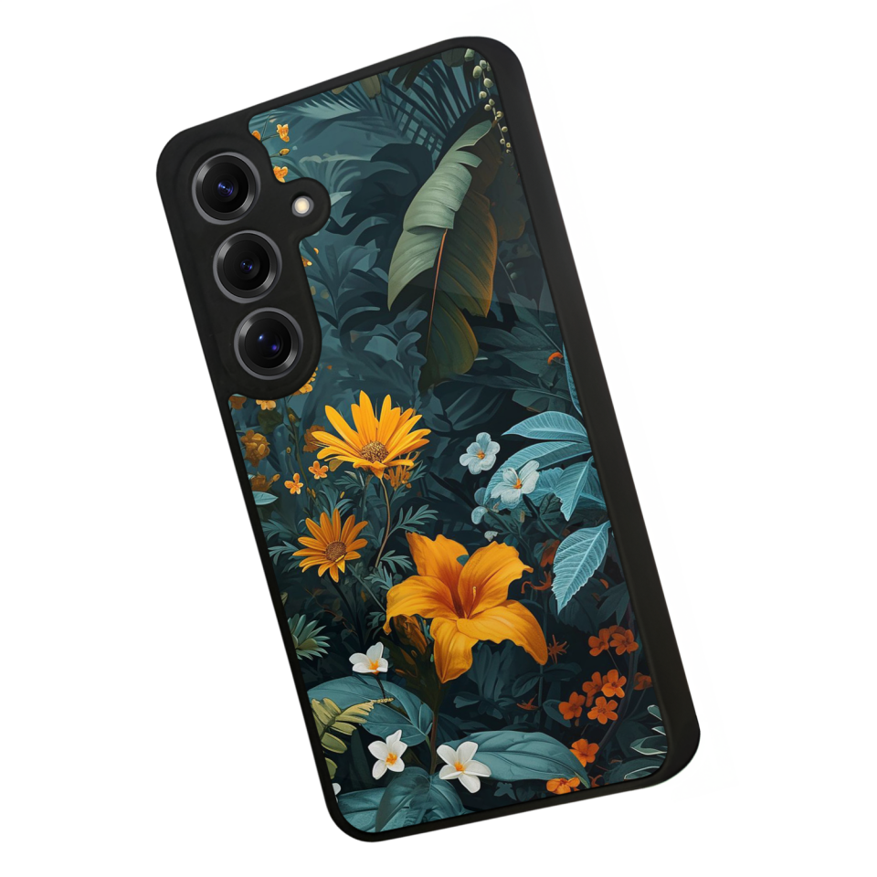 Samsung Galaxy S25 Uyumlu Botanik Tasarımlı Glossy Premium Kılıf