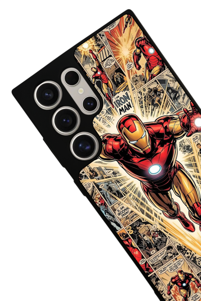 Samsung Galaxy S23 Ultra Uyumlu  Iron Man ( Demir Adam ) Tasarımlı Glossy Premium Kılıf