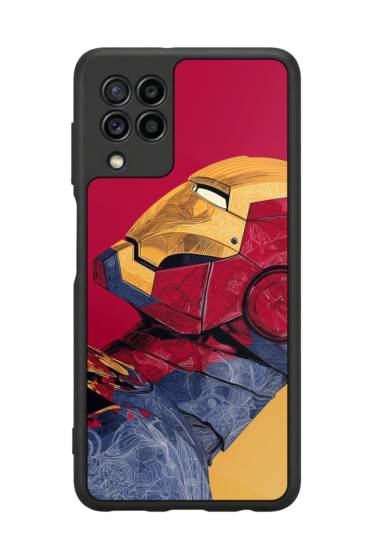 Samsung Galaxy M22 Uyumlu  Iron Man ( Demir Adam ) Tasarımlı Glossy Premium Kılıf