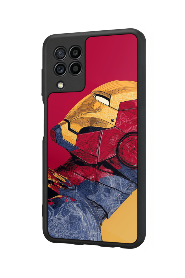 Samsung Galaxy M22 Uyumlu  Iron Man ( Demir Adam ) Tasarımlı Glossy Premium Kılıf