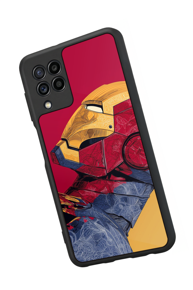 Samsung Galaxy M22 Uyumlu  Iron Man ( Demir Adam ) Tasarımlı Glossy Premium Kılıf