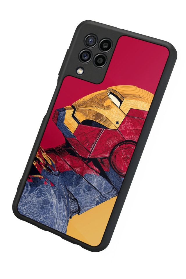 Samsung Galaxy M22 Uyumlu  Iron Man ( Demir Adam ) Tasarımlı Glossy Premium Kılıf