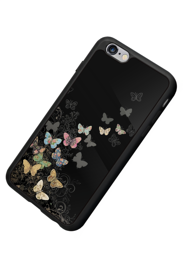 iPhone 6s Plus Uyumlu Kelebek Tasarımlı Glossy Premium Kılıf