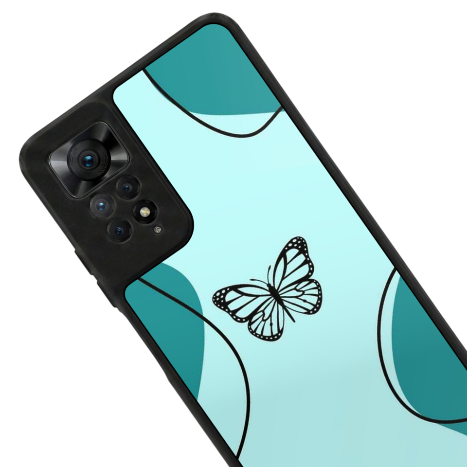 Xiaomi Redmi Note 11 Pro Uyumlu Kelebek Tasarımlı Glossy Premium Kılıf