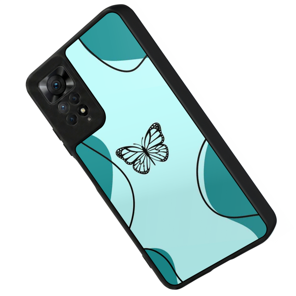 Xiaomi Redmi Note 11 Pro Uyumlu Kelebek Tasarımlı Glossy Premium Kılıf