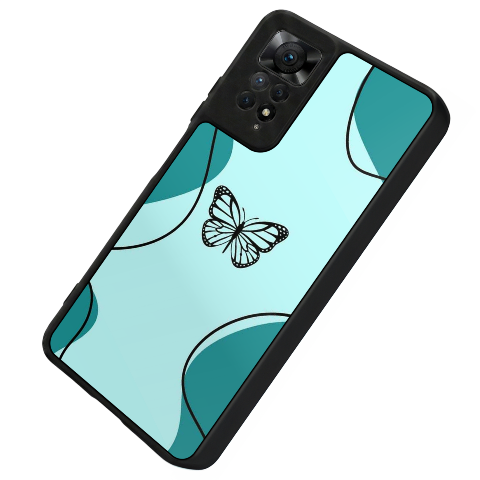 Xiaomi Redmi Note 11 Pro Uyumlu Kelebek Tasarımlı Glossy Premium Kılıf