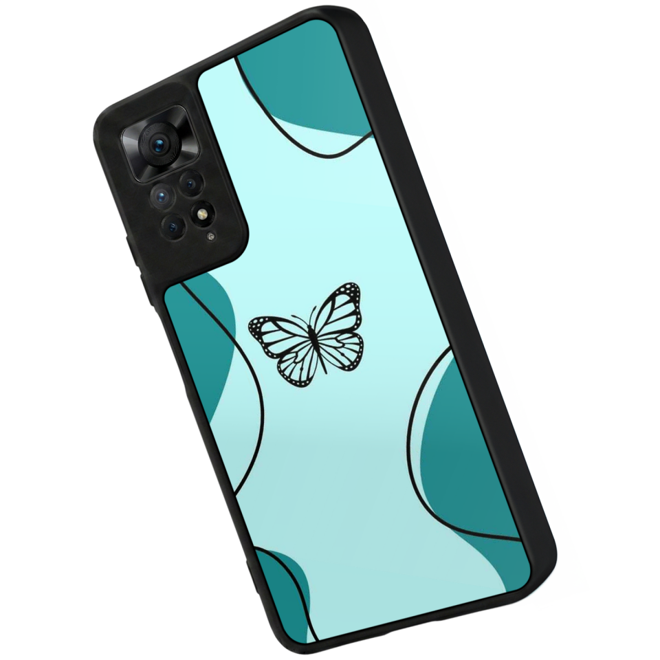 Xiaomi Redmi Note 11 Pro Uyumlu Kelebek Tasarımlı Glossy Premium Kılıf