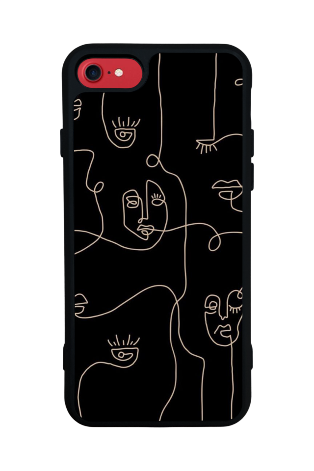 iPhone SE Uyumlu Line Art Tasarımlı Glossy Premium Kılıf