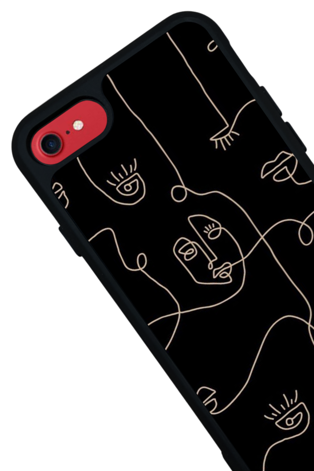 iPhone SE Uyumlu Line Art Tasarımlı Glossy Premium Kılıf