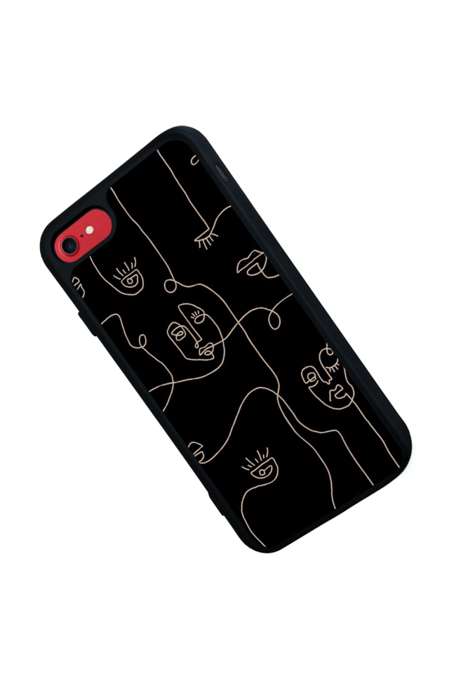 iPhone SE Uyumlu Line Art Tasarımlı Glossy Premium Kılıf