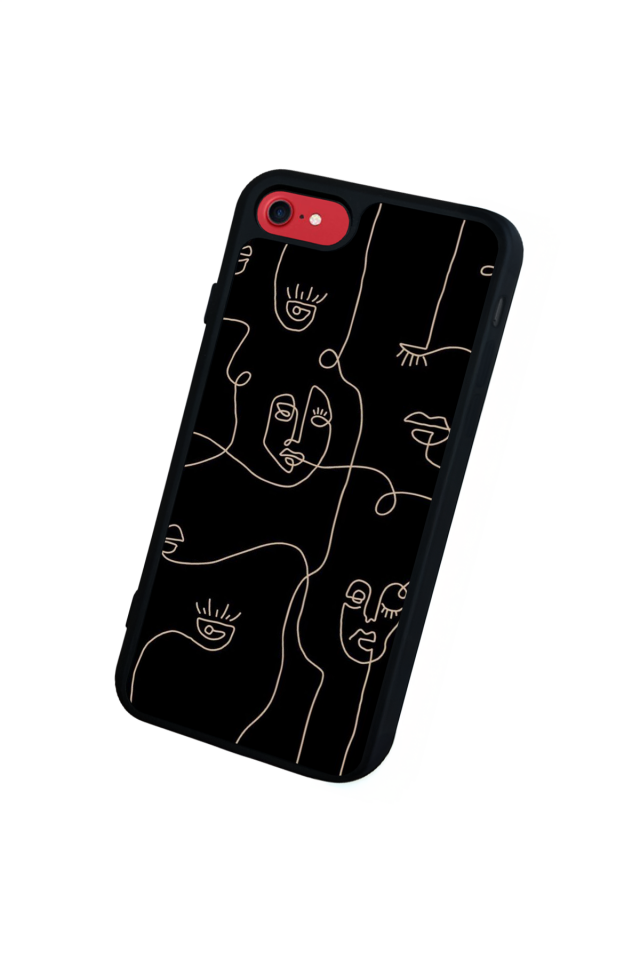 iPhone SE Uyumlu Line Art Tasarımlı Glossy Premium Kılıf