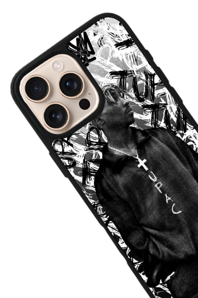 iPhone 15 Pro Uyumlu Tupac Tasarımlı Glossy Premium Kılıf