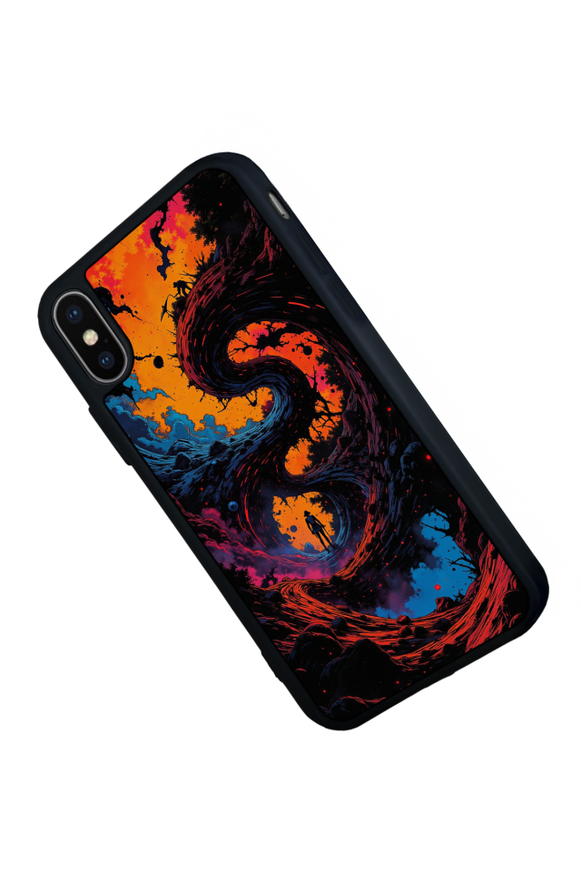 iPhone X/ XS Uyumlu Abstract Tasarımlı Glossy Premium Kılıf
