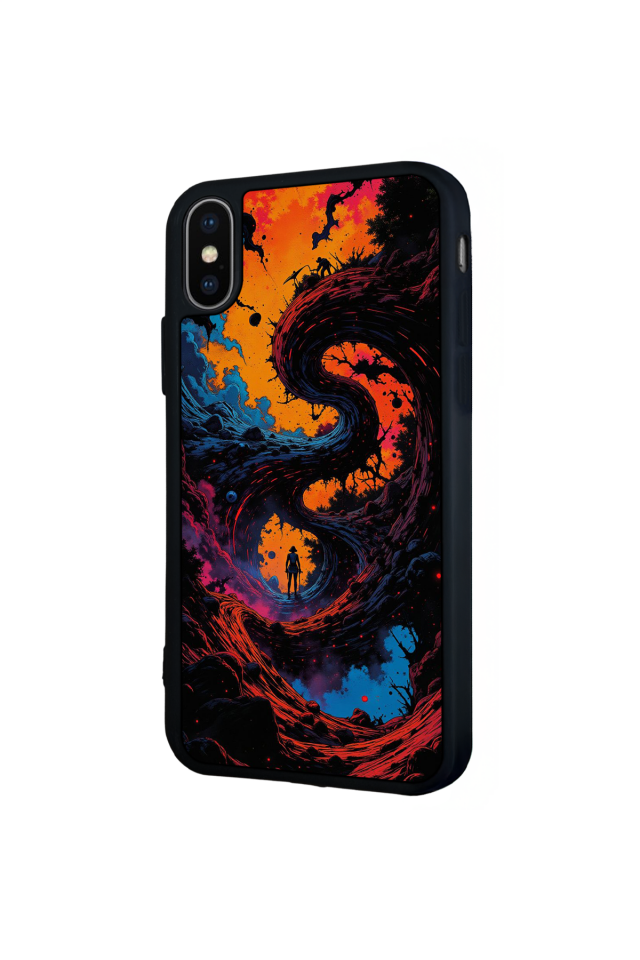 iPhone X/ XS Uyumlu Abstract Tasarımlı Glossy Premium Kılıf
