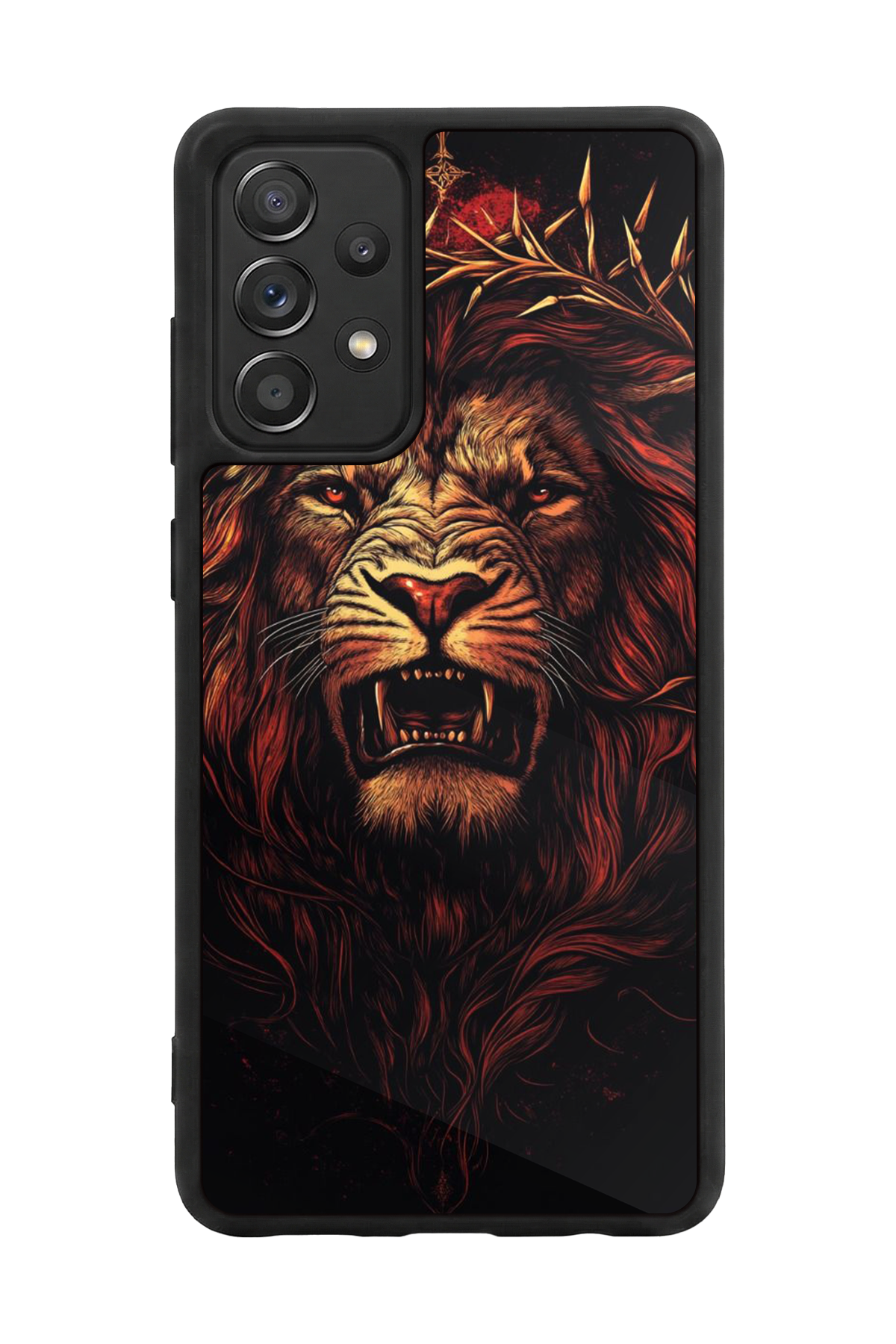Samsung Galaxy A72 Uyumlu Aslan Tasarımlı Glossy Premium Kılıf