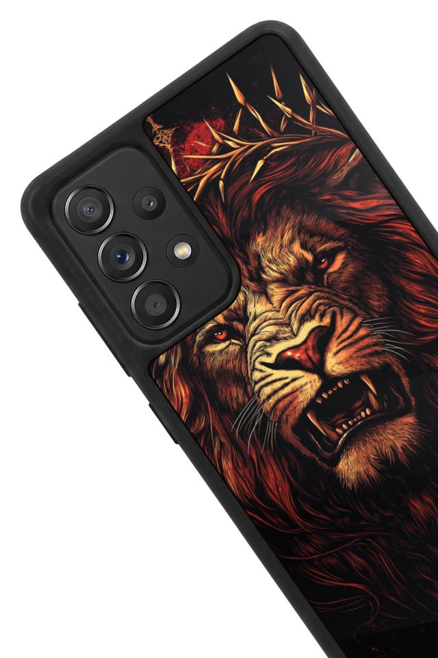Samsung Galaxy A72 Uyumlu Aslan Tasarımlı Glossy Premium Kılıf