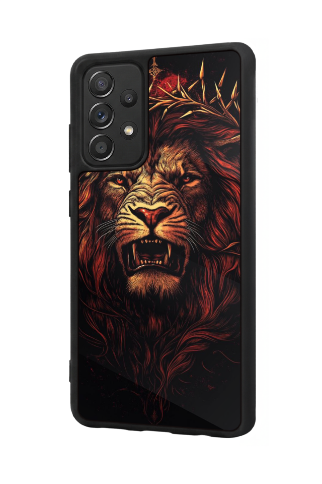 Samsung Galaxy A72 Uyumlu Aslan Tasarımlı Glossy Premium Kılıf