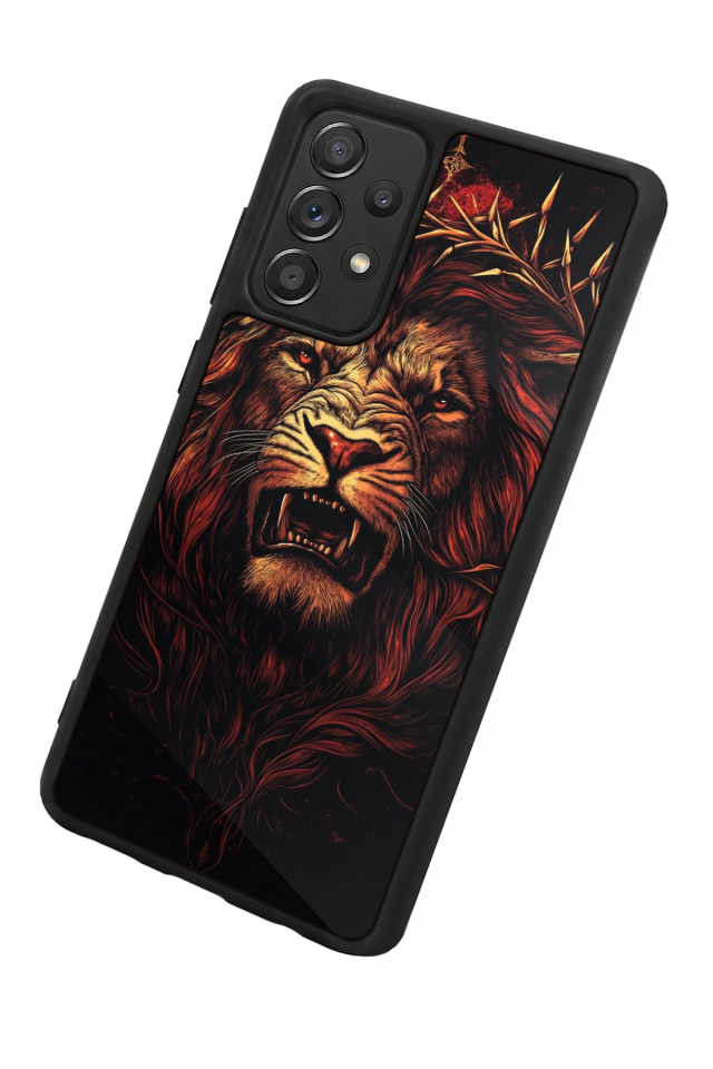 Samsung Galaxy A72 Uyumlu Aslan Tasarımlı Glossy Premium Kılıf