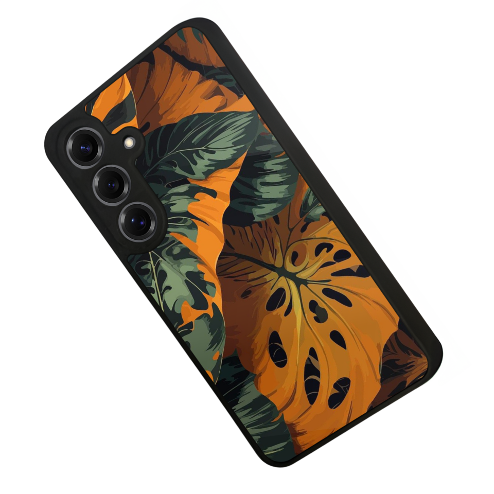 Samsung Galaxy S25 Uyumlu Botanik Tasarımlı Glossy Premium Kılıf