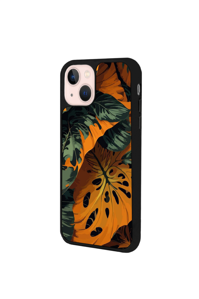 iPhone 13/14 Uyumlu Botanik Tasarımlı Glossy Premium Kılıf