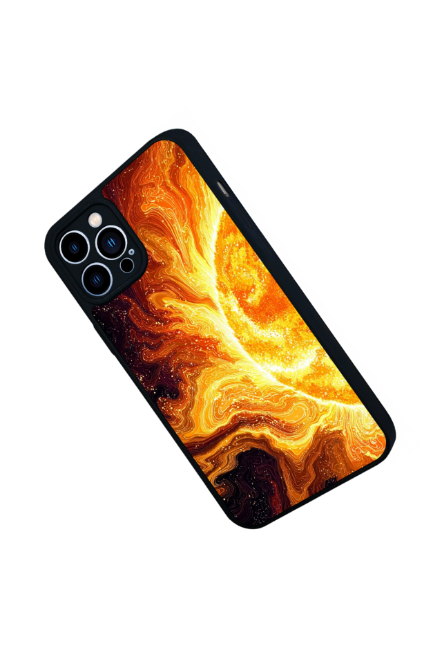 iPhone 12 Pro Max Uyumlu Güneş Tasarımlı Glossy Premium Kılıf