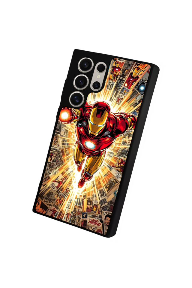 Samsung Galaxy S23 Ultra Uyumlu  Iron Man ( Demir Adam ) Tasarımlı Glossy Premium Kılıf