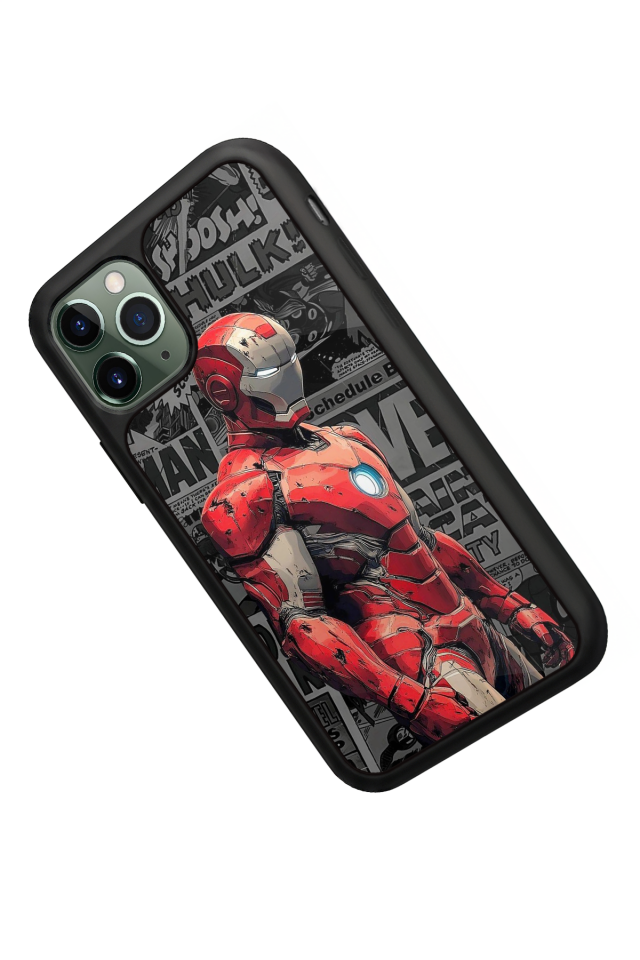 iPhone 11 Pro Uyumlu  Iron Man ( Demir Adam ) Tasarımlı Glossy Premium Kılıf