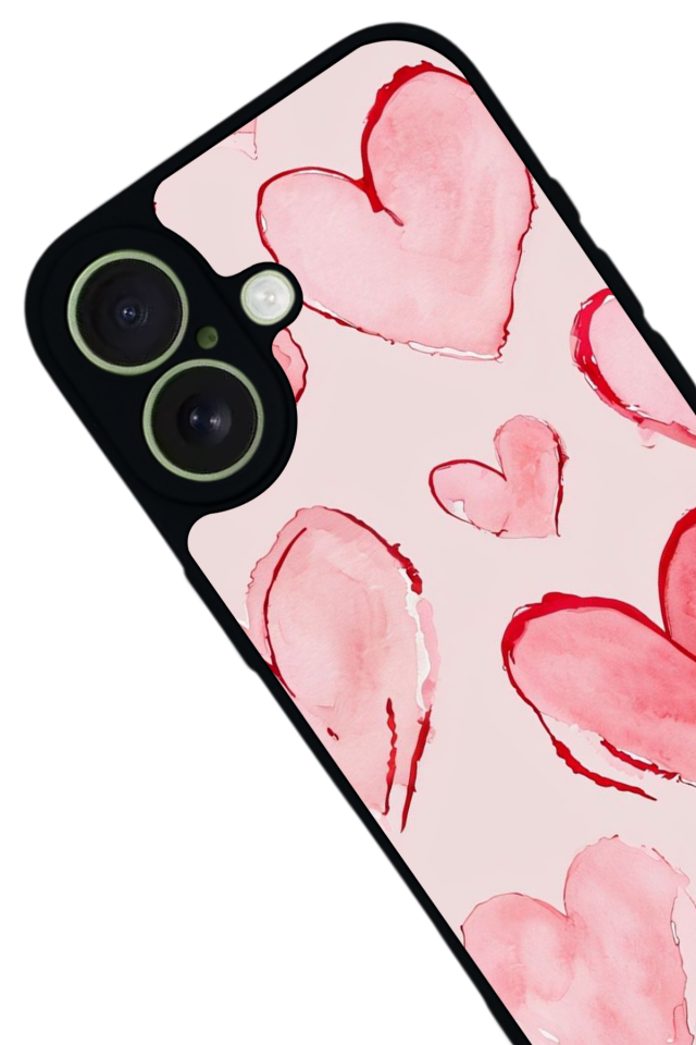 iPhone 17 Uyumlu Kalp Love Tasarımlı Glossy Premium Kılıf