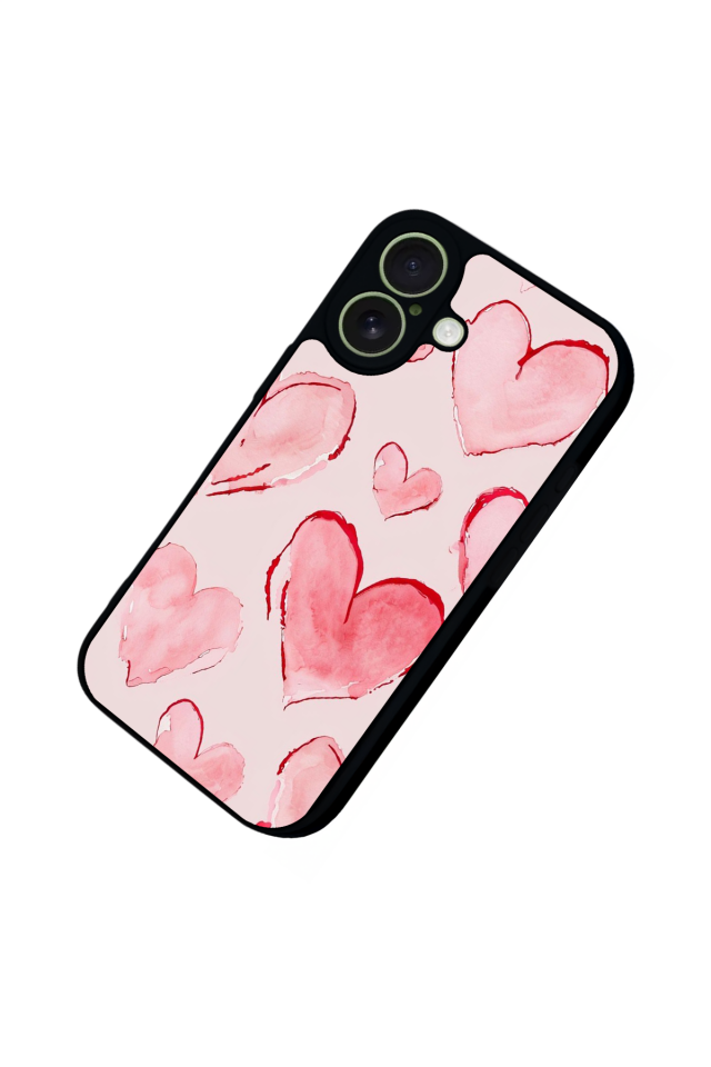 iPhone 17 Uyumlu Kalp Love Tasarımlı Glossy Premium Kılıf