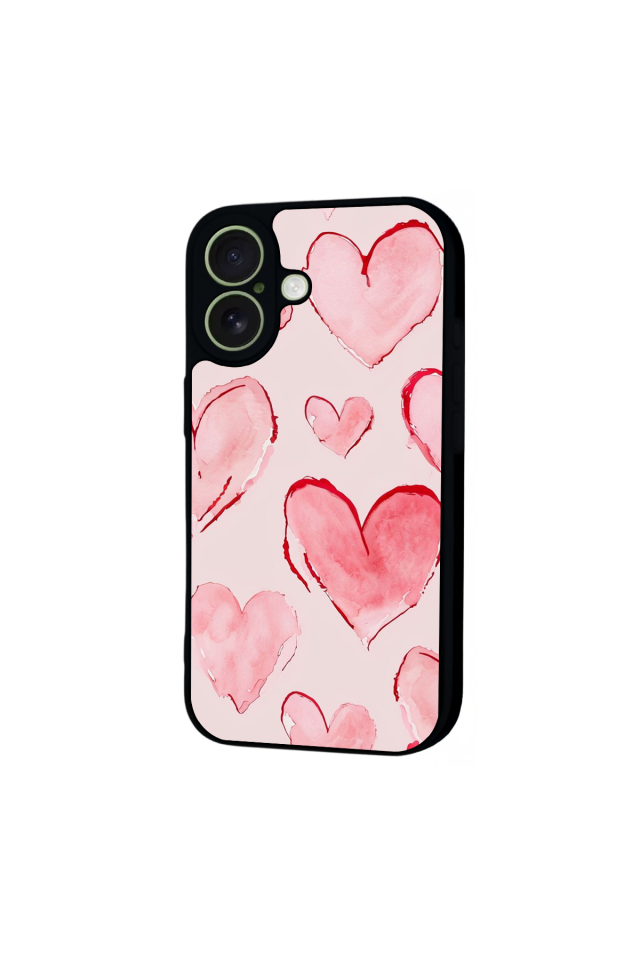 iPhone 17 Uyumlu Kalp Love Tasarımlı Glossy Premium Kılıf