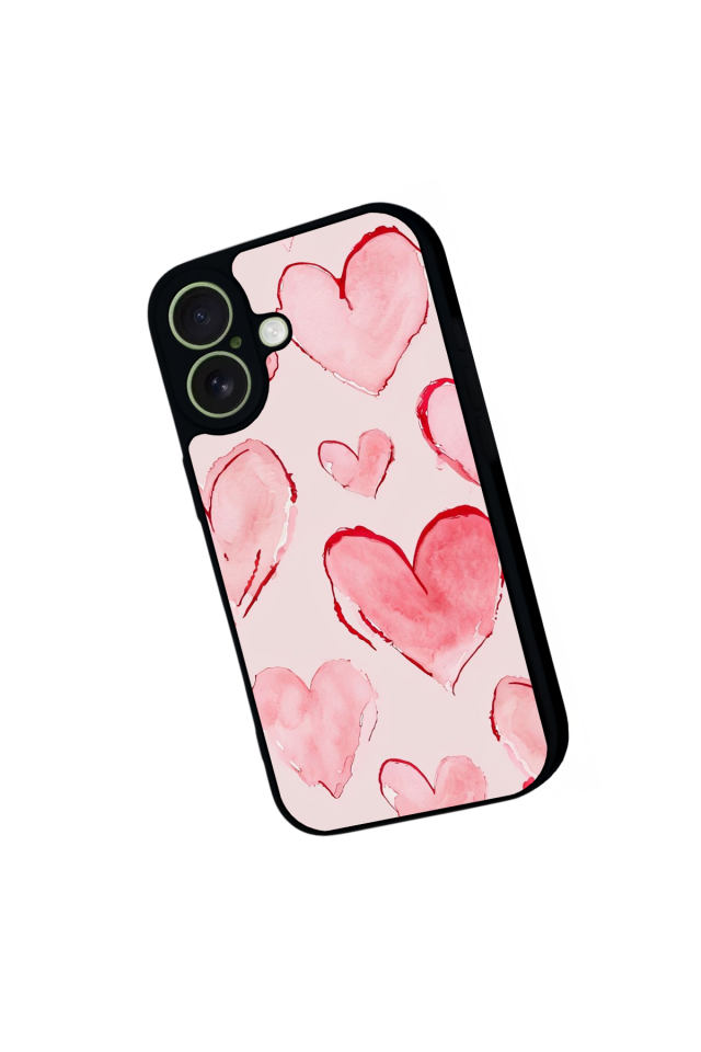 iPhone 17 Uyumlu Kalp Love Tasarımlı Glossy Premium Kılıf