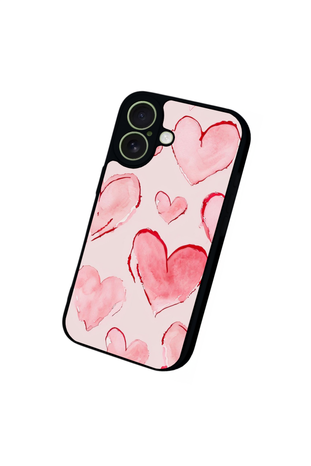 iPhone 17 Uyumlu Kalp Love Tasarımlı Glossy Premium Kılıf