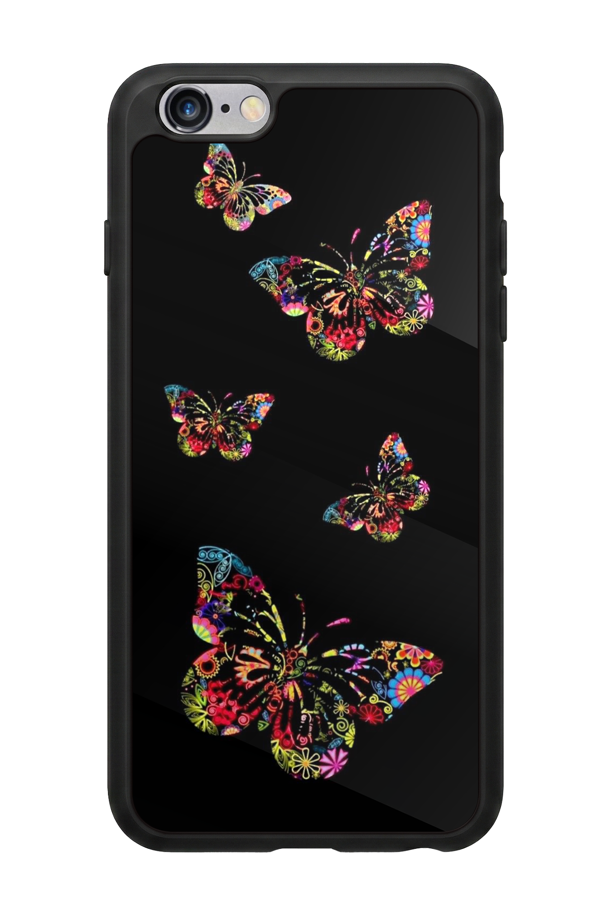 iPhone 6s Plus Uyumlu Kelebek Tasarımlı Glossy Premium Kılıf