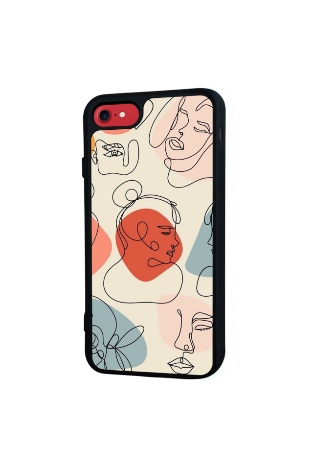 iPhone SE Uyumlu Line Art Tasarımlı Glossy Premium Kılıf