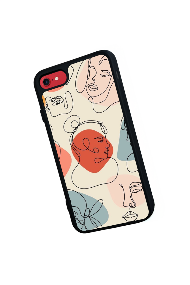 iPhone SE Uyumlu Line Art Tasarımlı Glossy Premium Kılıf