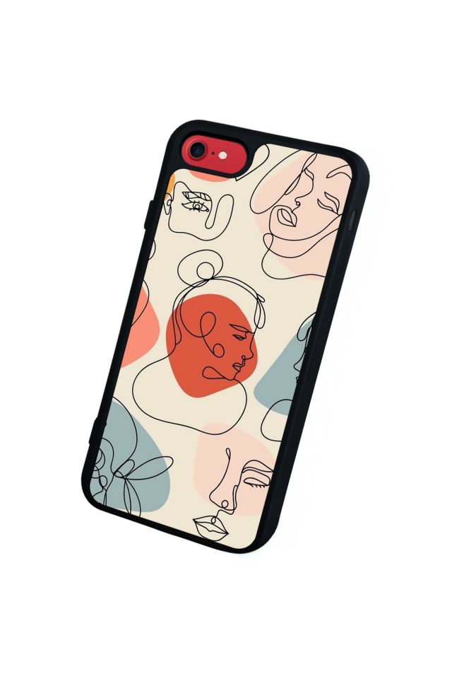 iPhone SE Uyumlu Line Art Tasarımlı Glossy Premium Kılıf