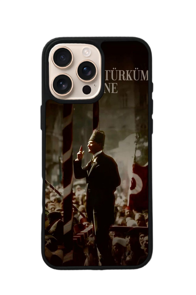 iPhone 14 Pro Uyumlu Mustafa Kemal Ataturk Tasarımlı Glossy Premium Kılıf