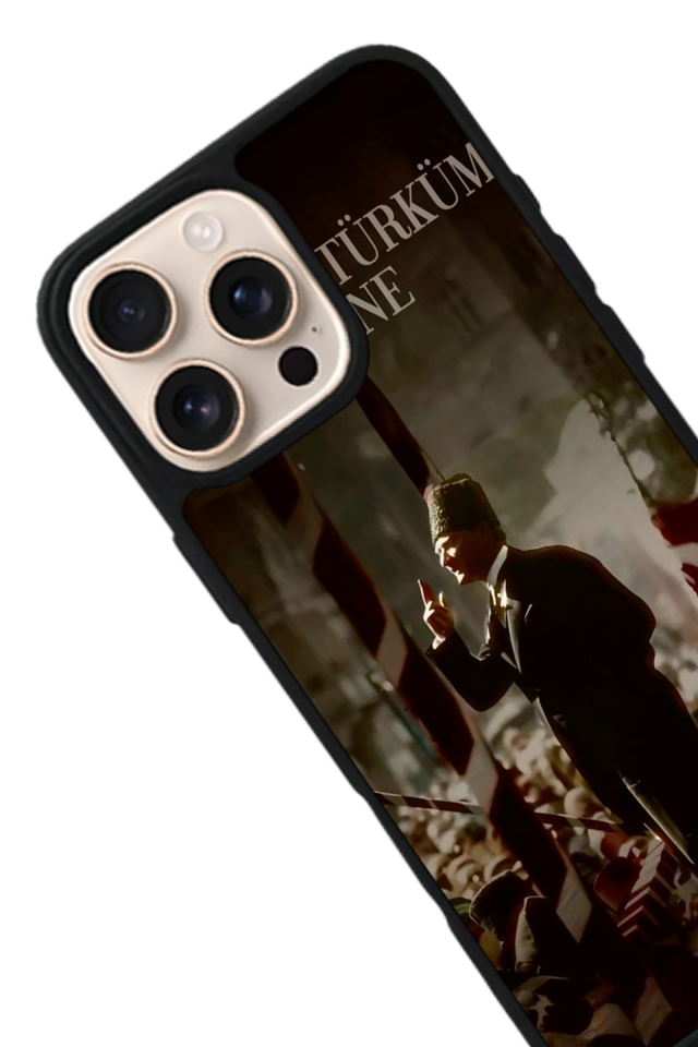 iPhone 14 Pro Uyumlu Mustafa Kemal Ataturk Tasarımlı Glossy Premium Kılıf