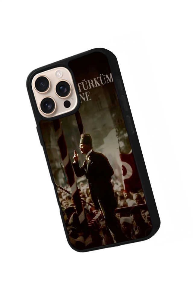 iPhone 14 Pro Uyumlu Mustafa Kemal Ataturk Tasarımlı Glossy Premium Kılıf