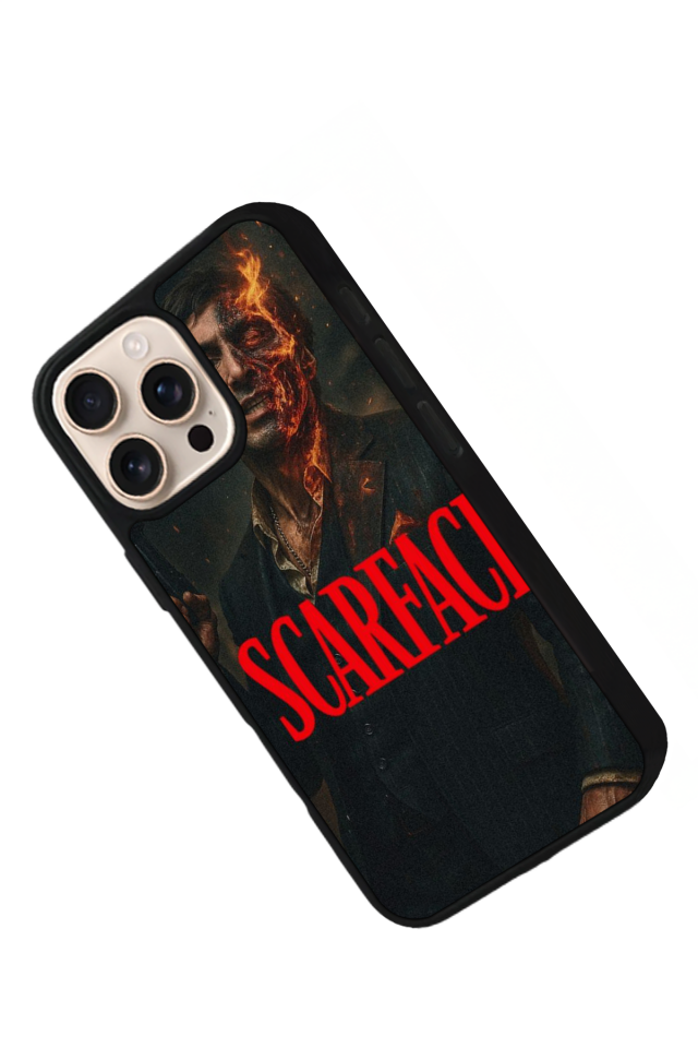 iPhone 14 Pro Uyumlu Scarface Tasarımlı Glossy Premium Kılıf