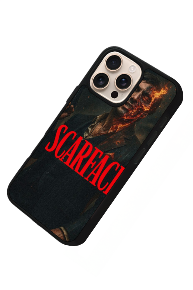 iPhone 14 Pro Uyumlu Scarface Tasarımlı Glossy Premium Kılıf