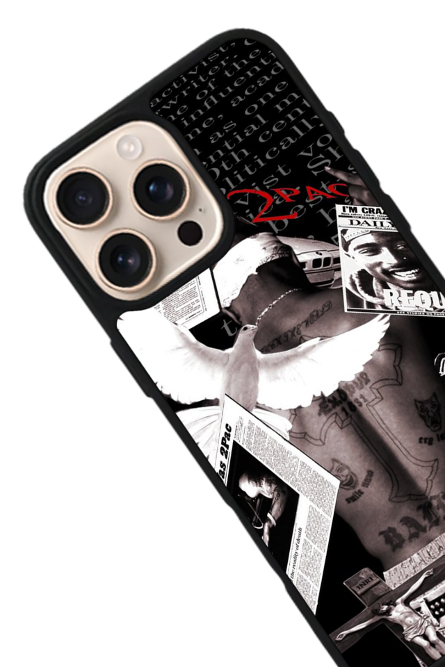 iPhone 15 Pro Uyumlu Tupac Tasarımlı Glossy Premium Kılıf