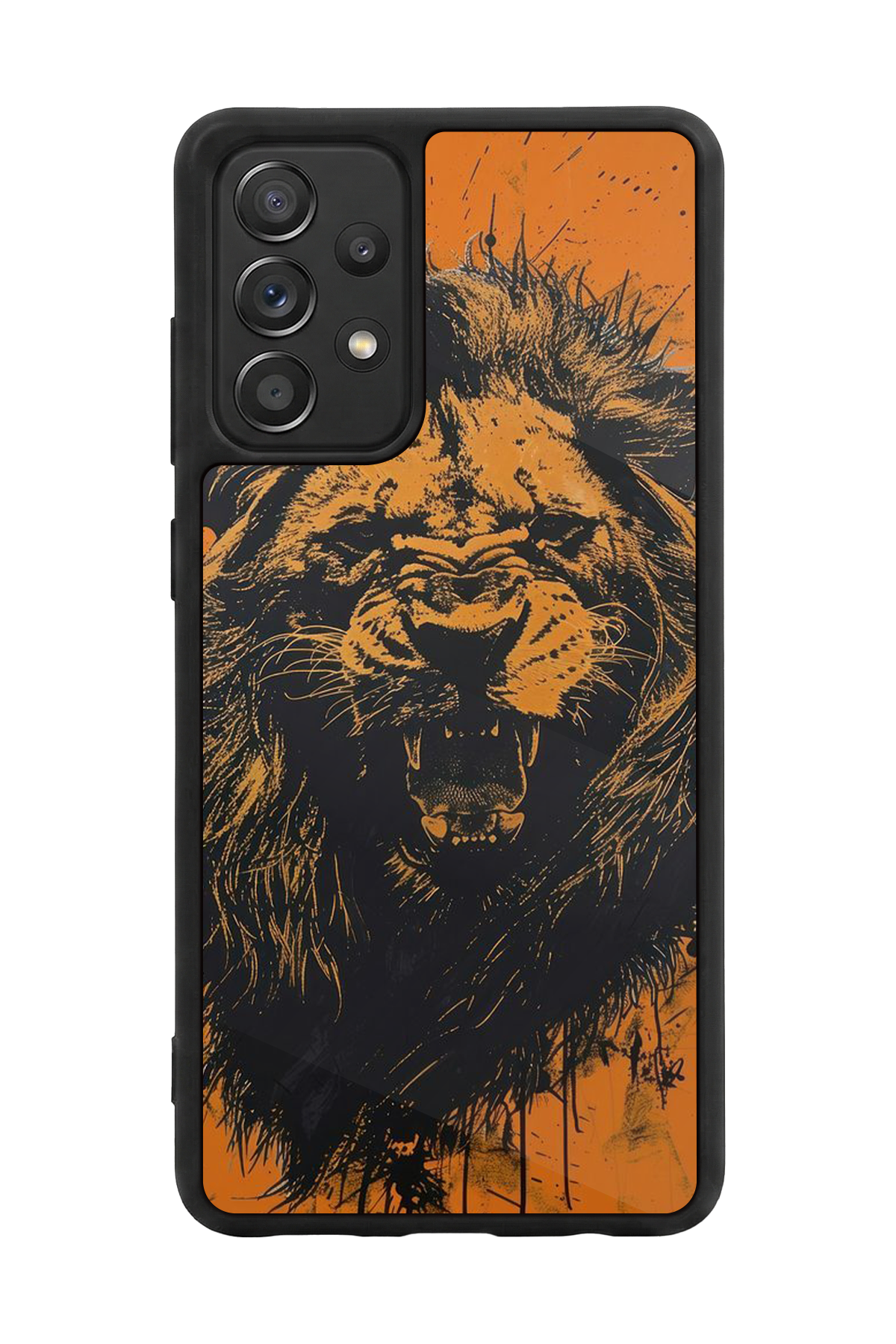 Samsung Galaxy A72 Uyumlu Aslan Tasarımlı Glossy Premium Kılıf