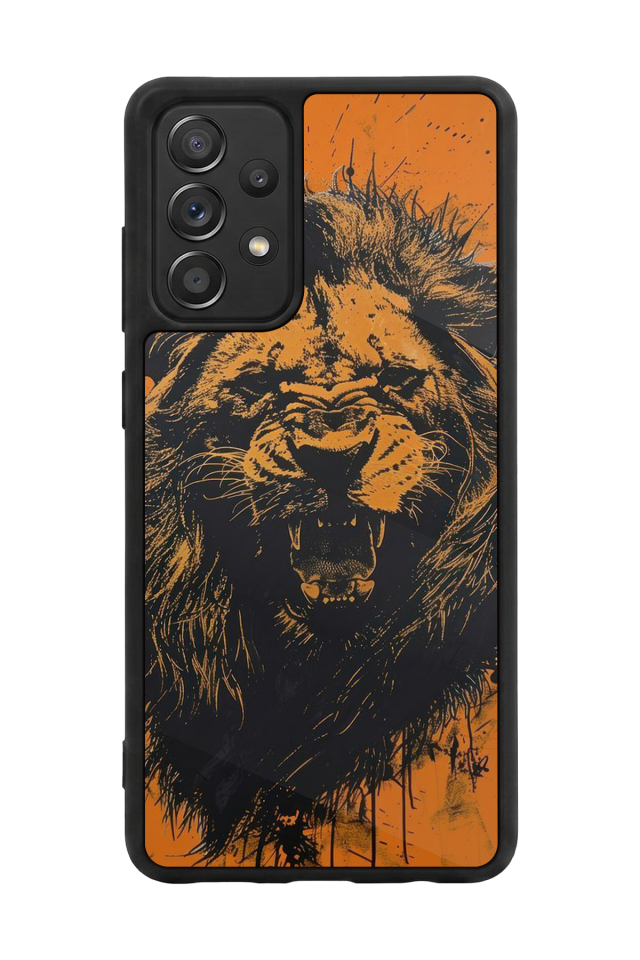 Samsung Galaxy A72 Uyumlu Aslan Tasarımlı Glossy Premium Kılıf