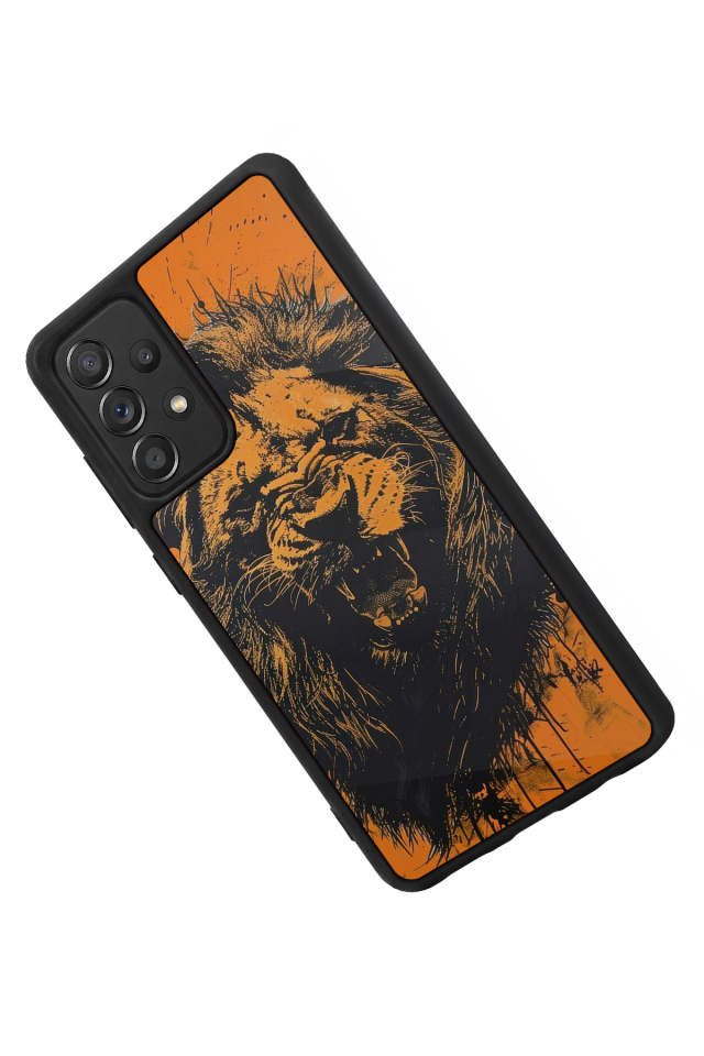 Samsung Galaxy A72 Uyumlu Aslan Tasarımlı Glossy Premium Kılıf
