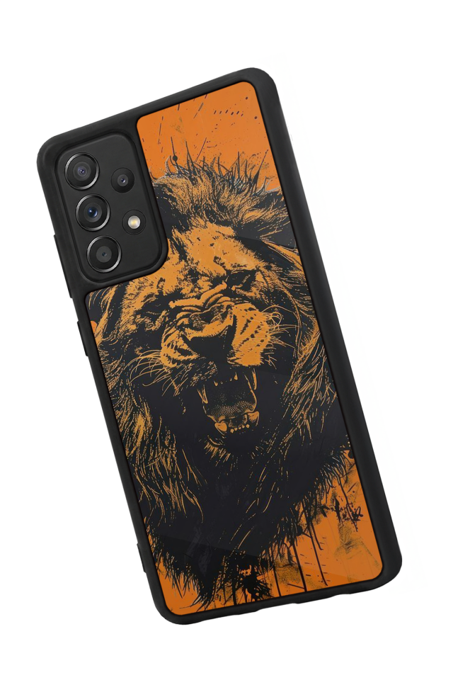 Samsung Galaxy A72 Uyumlu Aslan Tasarımlı Glossy Premium Kılıf